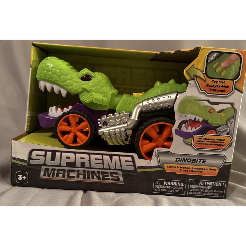 NKOK Supreme Machines DinoBite Toy Green NEW Motorized Light Sound Dino